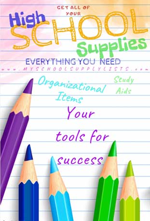 School Supplies List for High School